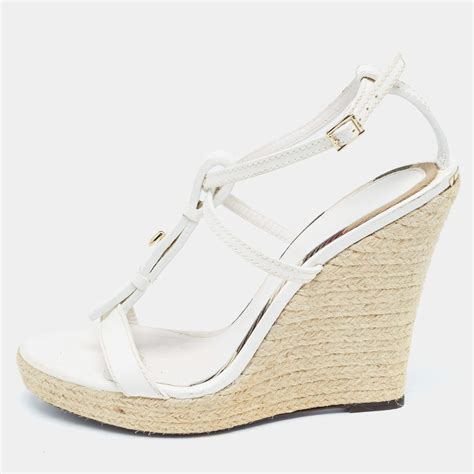 burberry white wedge sandals|burberry wedge sandals size 38.